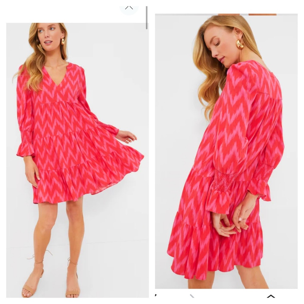 POMANDER PLACE Hot Pink Ikat Kenzo Dress